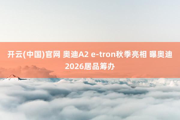 开云(中国)官网 奥迪A2 e-tron秋季亮相 曝奥迪2026居品筹办