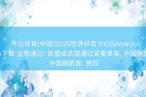 开云体育(中国)2026世界杯官方IOS|Android手机app下载 全票通过! 欧盟成员国通过紧要草案, 中国酬酢部: 赞叹