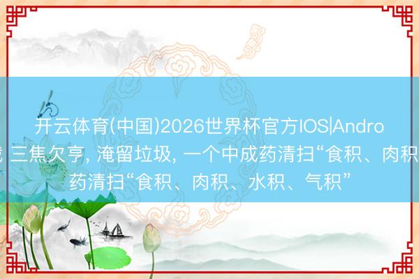 开云体育(中国)2026世界杯官方IOS|Android手机app下载 三焦欠亨, 淹留垃圾, 一个中成药清扫“食积、肉积、水积、气积”