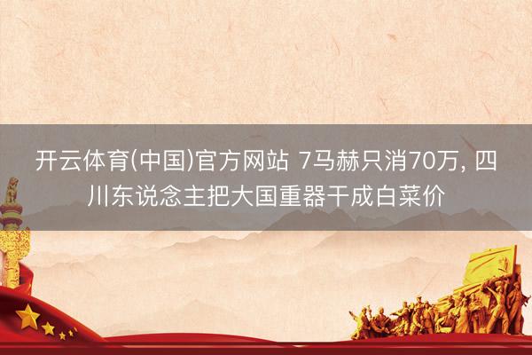 开云体育(中国)官方网站 7马赫只消70万, 四川东说念主把大国重器干成白菜价