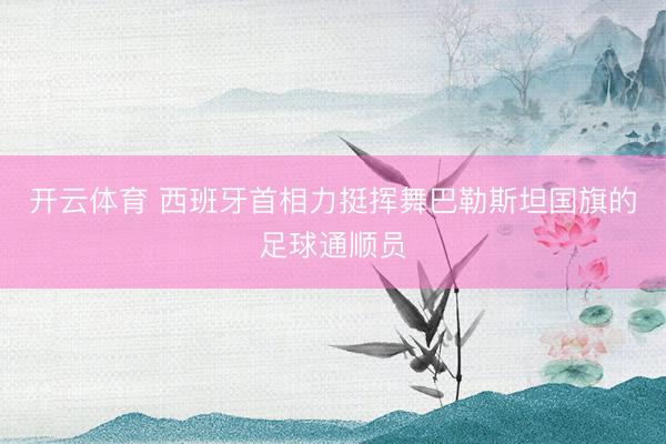 开云体育 西班牙首相力挺挥舞巴勒斯坦国旗的足球通顺员