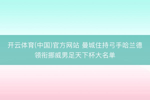 开云体育(中国)官方网站 曼城住持弓手哈兰德领衔挪威男足天下杯大名单