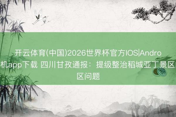 开云体育(中国)2026世界杯官方IOS|Android手机app下载 四川甘孜通报：提级整治稻城亚丁景区问题