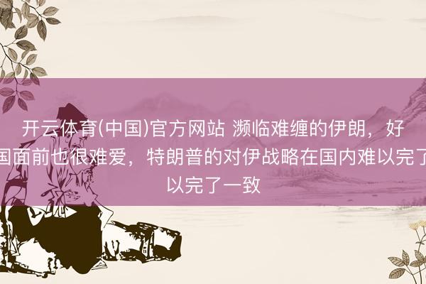 开云体育(中国)官方网站 濒临难缠的伊朗，好意思国面前也很难爱，特朗普的对伊战略在国内难以完了一致
