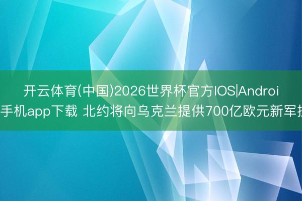 开云体育(中国)2026世界杯官方IOS|Android手机app下载 北约将向乌克兰提供700亿欧元新军援