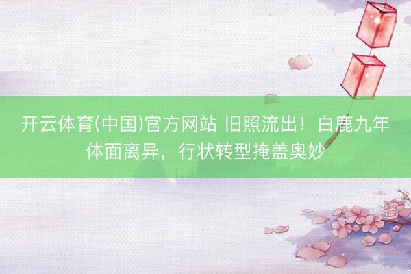 开云体育(中国)官方网站 旧照流出！白鹿九年体面离异，行状转型掩盖奥妙