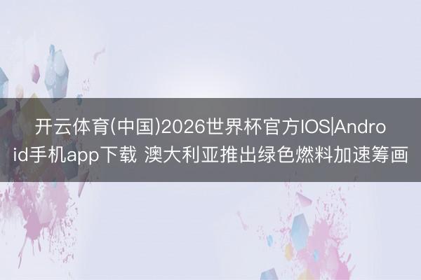 开云体育(中国)2026世界杯官方IOS|Android手机app下载 澳大利亚推出绿色燃料加速筹画
